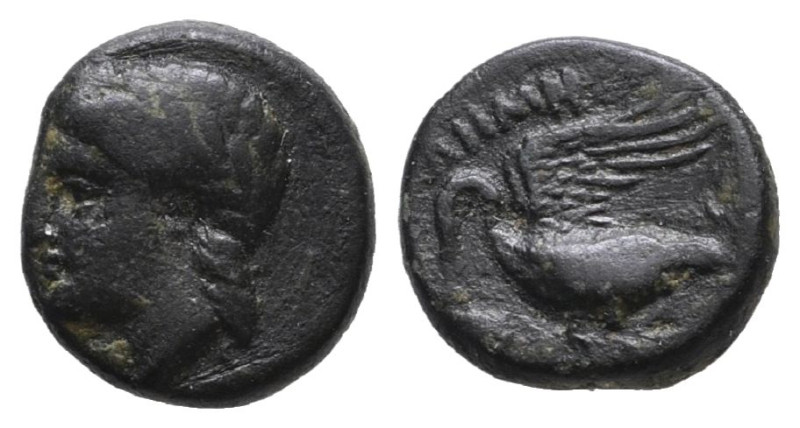 Ionia, Leukai, AE, (Bronze,3.25 g 16 mm),Circa 350-300 BC. Ionia, Leukai, AE, Br...