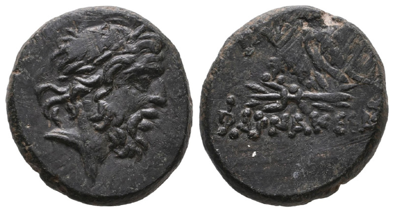 Pontos. Pharnakeia circa 95-90 BC.
Bronze Æ
Laureate head of Zeus right / ΦAPN...