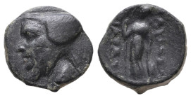 Kings of Cappadocia, Uncertain mint, Ariarathes IV Eusebes (220-163 BC) AE chalkous (Bronze)
Obv: Head to left, wearing bashlyk
Rev: BAΣIΛEΩΣ [AΡIAΡ...