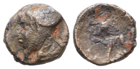 Kings of Cappadocia, Uncertain mint, Ariarathes IV Eusebes (220-163 BC) AE chalkous (Bronze)
Obv: Head to left, wearing bashlyk
Rev: BAΣIΛEΩΣ [AΡIAΡ...