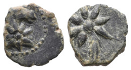 PONTOS. Uncertain, possibly Amisos. AE . Struck under Mithradates VI ca 119-100 BC 
Obv: Eight-pointed star; above, head of horse right.
Rev: Seven-...