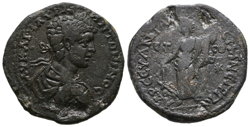 PONTUS. Amasia. Caracalla, 198-217. Tetrassarion (Bronze), CY 209 = 207/8 AD. AY...