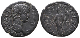 PISIDIA, Antiochia. Caracalla, 198-217. Bronze . IMP CAES M AVP ANTONINVS Laureate head of Caracalla to right. Rev. ANTIOCHENI COL CAE Tyche standing ...