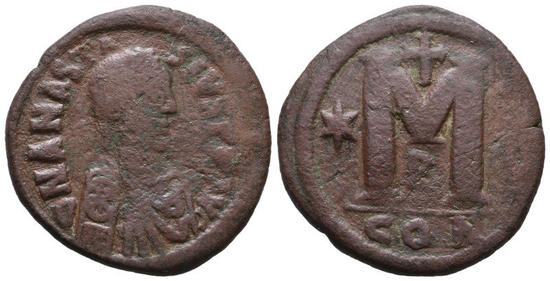 Anastasius I AD 491-518. Constantinople
Follis or 40 Nummi Æ
D N ANASTASIVS P ...