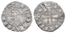 CRUSADERS. Antioch. Bohémond III, 1163-1201. Denier (Silver). +BOAMVNDVS Helmeted bust of Bohémond to left, between crescent and star. Rev. +ANTIOCHIA...
