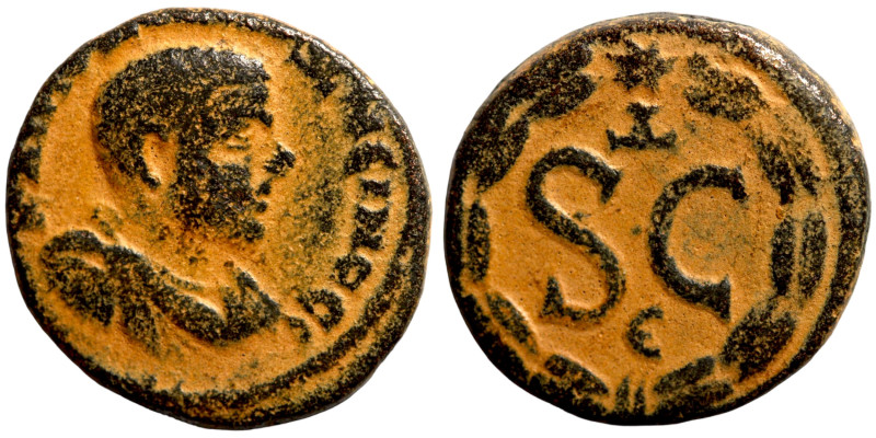 Diadumenian 217-218 AD. Artifically patinated. Obverse: KAI M O ? ANT?NINOC, bar...