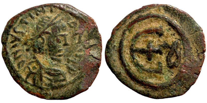 Byzantine coin Byzanz. Artifically patinated

17mm 1,92g