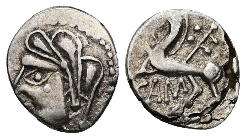 Western Europe, Central Gaul. Bituriges Cubi. AR Quinarius, 0.86 g 15.02 mm. 1st...