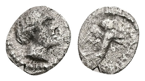 Sicily, Himera(?) AR Litra, 0.50 g 8.95 mm. Circa 425-409 BC. 
Obv: Female head ...