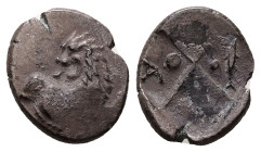 Thrace, Chersonesos. AR Hemidrachm, 2.15 g 15.30 mm. Circa 386-338 BC. 
Obv: Forepart of lion right, head left 
Rev: Quadripartite incuse square with ...