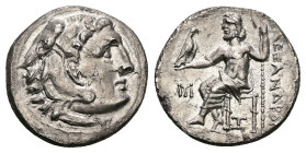 Kings of Macedon, Alexander III "the Great", AR Drachm, 4.00 g 18.10 mm. 336-323 BC. Abydos.
Obv: Head of Herakles right, wearing lion's skin headdres...