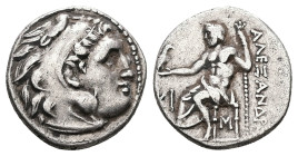 Kings of Macedon, Alexander III 'the Great'. AR Drachm, 4.05 g 17.54 mm. 336-323 BC. Lampsakos.
Obv: Head of Herakles right, wearing lion skin.
Rev: A...