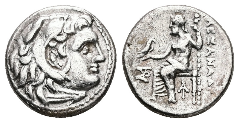Kings of Macedon, Alexander III ‘the Great’, AR Drachm, 4.10 g 16.35 mm. 336-323...
