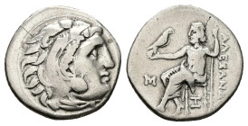 Kings of Macedon, Alexander III "the Great", AR Drachm, 4.10 g 18.44 mm. 336-323 BC. Abydos.
Obv: Head of Herakles right, wearing lion's skin headdres...