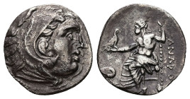 Kings of Macedon, Alexander III 'the Great'. AR Drachm, 3.51 g 18.17 mm. 336-323 BC. Uncertain mint in Macedon or Greece.
Obv: Head of Herakles right,...