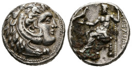 Kings of Macedon, Alexander III the Great. AR Tetradrachm, 15.48 g 27.39 mm. 336-323 BC. 
Obv: Head of Herakles right, wearing lion skin headdress, pa...