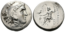 Kings of Macedon, Alexander III 'the Great'. AR Tetradrachm, 17.09 g 31.96 mm. 336-323 BC. Phaselis, CY 17 (202/1 B.C.) 
Obv: Head of Herakles right, ...