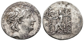 Seleukid Kingdom, Alexander II Zabinas. AR Tetradrachm, 16.68 g 30.93 mm. 128-122 BC. Antioch mint. 
Obv: Diademed head right 
Rev: Zeus Nikephoros se...