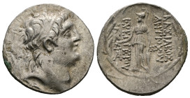 Kings of Cappadocia, Ariarathes VI Epiphanes Philopator. AR Tetradrachm, 16.31 g 30.79 mm. In the name and types of Antiochos VII Euergetes (Sidetes)....