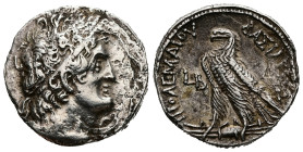 Ptolemaic Kings of Egypt, Kleopatra III & Ptolemy IX Soter II (Lathyros). AR Tetradrachm, 13.03 g 28.80 mm. 116-107 BC. Alexandreia mint. Dated RY 2 (...