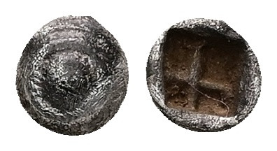 Asia Minor, Uncertain mint(probably Caria). AR Hemiobol, 0.19 g 5.62 mm. 6th cen...