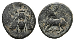 Ionia, Ephesos. Ae, 2.01 g 14.29 mm. Circa 300-250 BC.
Obv: Ε - Φ. Bee.
Rev: Forepart of stag right, head left.
Ref: BMC 55, 67; SNG von Aulock 1838.
...