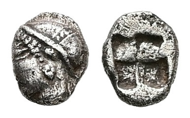 Ionia, Phokaia. AR Tetartemorion, 0.21 g 6.04 mm. Circa 521-478 BC.
Obv: Female ...