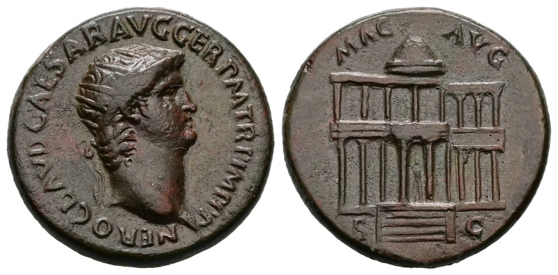 Nero. AD 54-68. AE, Dupondius. 14.86 g. 28.36 mm. Rome.
Obv: NERO CLAVD CAESAR ...