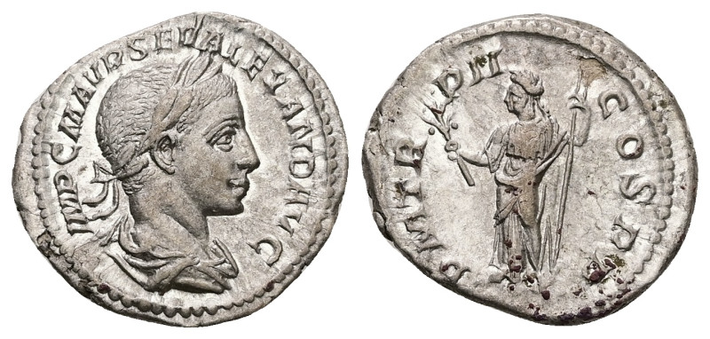 Severus Alexander, AD 222-235. AR, Denarius. 2.96 g. 20.43 mm. Rome.
Obv: IMP C ...