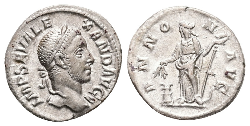 Severus Alexander, 222-235 AD. AR, Denarius. 2.97 g. 19.16 mm. Rome.
Obv: IMP C ...