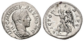 Severus Alexander, AD 222-235. AR, Denarius. 2.97 g. 19.68 mm. Rome.
Obv: IMP C M AVR SEV ALEXAND AVG. Bust of Severus Alexander, laureate, right.
Rev...