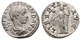 Severus Alexander, AD 222-235. AR, Denarius. 3.04 g. 17.99 mm. Rome.
Obv: IMP SEV ALEXAND AVG. Bust of Severus Alexander, laureate, draped, right.
Rev...