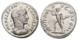 Severus Alexander, 222-235 AD. AR, Denarius. 3.08 g. 19.24 mm. Rome.
Obv: IMP ALEXANDER PIVS AVG. Bust of Severus Alexander, laureate, draped, right.
...