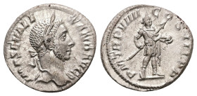 Severus Alexander, AD 222-235. AR, Denarius. 3.11 g. 19.67 mm. Rome.
Obv: IMP SEV ALEXAND AVG. Head of Severus Alexander, laureate, right.
Rev: P M TR...