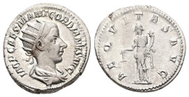 Gordian III, AD 238-244. AR, Antoninianus. 3.90 g. 22.42 mm. Rome.
Obv: IMP CAES M ANT GORDIANVS AVG. Bust of Gordian III, radiate, draped, cuirassed,...
