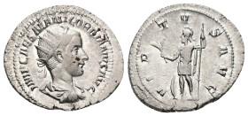 Gordian III, AD 238-244. AR, Antoninianus. 3.93 g. 24.91 mm. Rome.
Obv: IMP CAES M ANT GORDIANVS AVG. Bust of Gordian III, radiate, draped, cuirassed,...