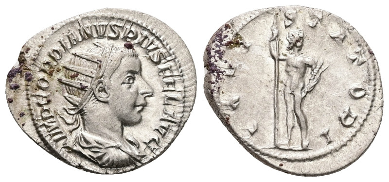 Gordian III, AD 238-244. AR, Antoninianus. 3.96 g. 24.84 mm. Rome.
Obv: IMP GORD...