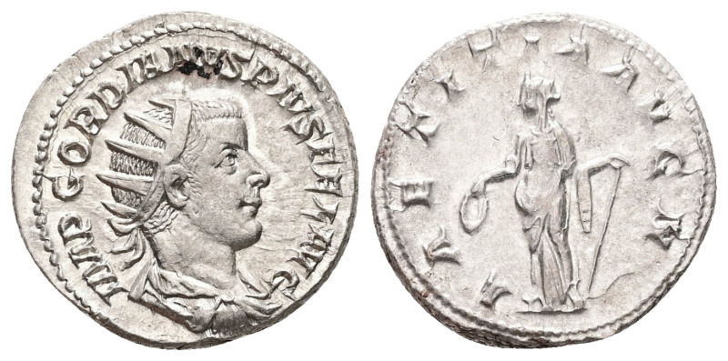 Gordian III, AD 238-244. AR, Antoninianus. 4.41 g. 22.13 mm. Rome.
Obv: IMP GORD...