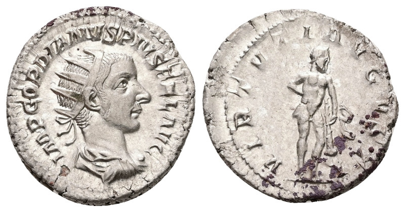 Gordian III, AD 238-244. AR, Antoninianus. 4.46 g. 22.33 mm. Rome.
Obv: IMP GORD...