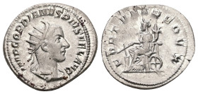 Gordian III, AD 238-244. AR, Antoninianus. 4.57 g. 23.70 mm. Antioch.
Obv: IMP GORDIANVS PIVS FEL AVG. Bust of Gordian III, radiate, draped, cuirassed...