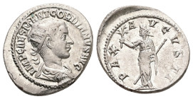 Gordian III, AD 238-244. AR, Antoninianus. 4.71 g. 23.95 mm. Rome.
Obv: IMP CAES M ANT GORDIANVS AVG. Bust of Gordian III, radiate, draped, cuirassed,...