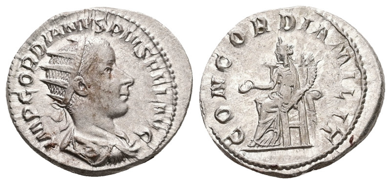 Gordian III, AD 238-244. AR, Antoninianus. 4.92 g. 23.02 mm. Rome.
Obv: IMP GORD...