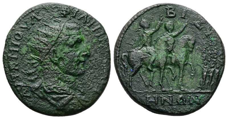 Thrace, Bizya. Philip I, AD 244-249. AE. 19.65 g. 32.83 mm.
Obv: ΑΥΤ Κ Μ ΙΟΥΛ Φ...