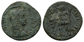 Thrace, Coela. Gallienus, AD 253-268. AE. 5.66 g. 22.08 mm.
Obv: IMP [GALLIHN]. Head of Gallienus, laureate, right.
Rev: AEL MVNICIP COEL. Artemis s...