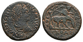 Troas, Alexandria. Caracalla, AD 198-217. AE, As. 8.36 g. 25.39 mm.
Obv: M AVR ANTONINVS PIVS AV. Laureate, draped and cuirassed bust of Caracalla, r...