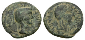 Aeolis, Temnus. Augustus, 27 BC-AD 14. AE. 3.12 g. 18.19 mm. Magistrate, Apollas, son of Phanias.
Obv: ΑϹΙΝΙΟϹ ΓΑΛΛΟϹ ΑΓΝΟϹ; bare head of Asinius Gall...