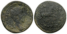 Lydia, Mostene. Commodus, AD 177-192. AE. 12.33 g. 30.57 mm.
Obv: ΑVΤ Κ Μ ΑVΡ ΚΟΜΜΟ[ΔΟϹ]. Laureate head of Commodus, right.
Rev: [ΜΟϹΤΗΝΩΝ] ΛVΔΩΝ. A...