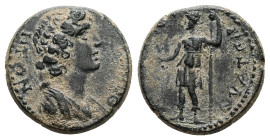 Lydia, Thyatira. Pseudo-autonomous, Time of Trajan/Hadrian. AE. 4.97 g. 19.04 mm.
Obv: Θ[ΕΟΝ ϹΥΝΚΛ]ΗΤΟΝ. Draped male bust of Senate, right.
Rev: ΘΥΑΤΕ...