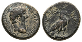Phrygia, Amorium. Nero, AD 54-68. AE. 7.06 g. 21.47 mm. Lucius Iulius Cato.
Obv: ΝΕΡΩΝΑ Κ[ΑΙΣΑΡΑ] ΑΜΟΡΙΑΝΟΙ. Laureate head of Nero, right.
Rev: ΕΠΙ ...