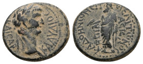 Phrygia, Cadi. Claudius, AD 41-54. AE. 4.40 g. 21.18 mm. Meliton, son of Asklepiados, magistrate.
Obv: ΚΛΑΥΔΙΟϹ ΚΑΙϹΑΡ. Laureate head of Claudius, rig...